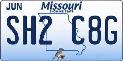 MO license plate SH2C8G