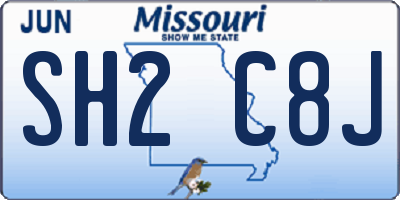 MO license plate SH2C8J