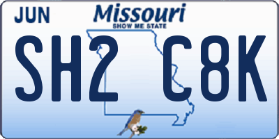 MO license plate SH2C8K