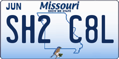 MO license plate SH2C8L