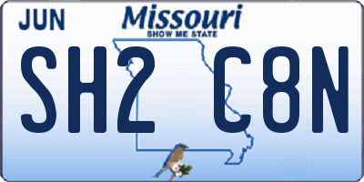 MO license plate SH2C8N