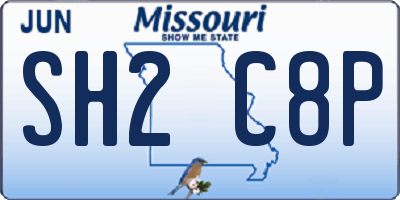 MO license plate SH2C8P