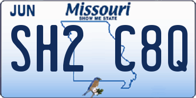 MO license plate SH2C8Q
