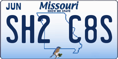MO license plate SH2C8S