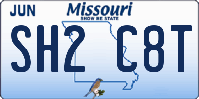 MO license plate SH2C8T