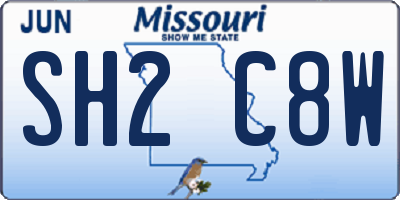 MO license plate SH2C8W