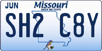 MO license plate SH2C8Y