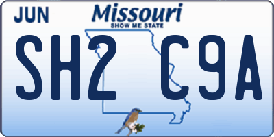 MO license plate SH2C9A