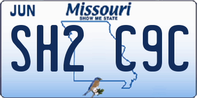 MO license plate SH2C9C
