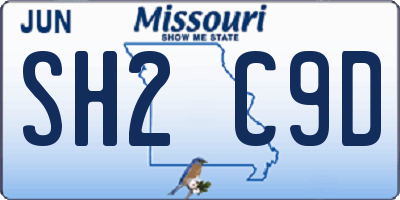 MO license plate SH2C9D