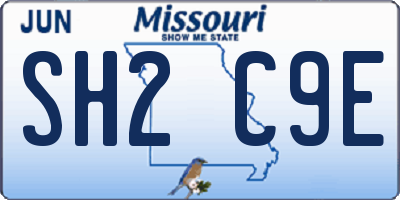 MO license plate SH2C9E