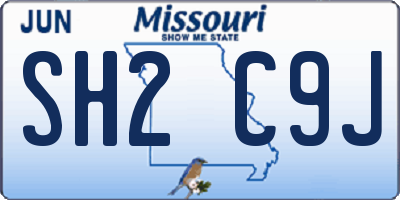 MO license plate SH2C9J