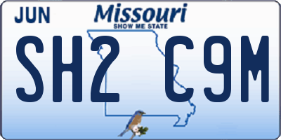 MO license plate SH2C9M