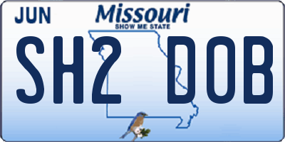 MO license plate SH2D0B