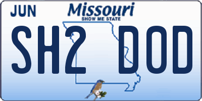 MO license plate SH2D0D