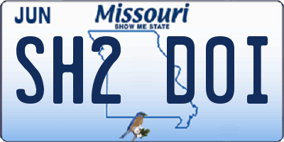MO license plate SH2D0I