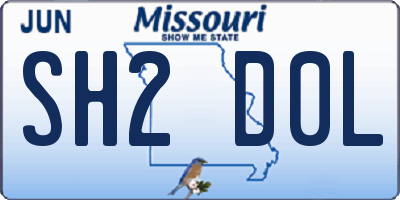 MO license plate SH2D0L