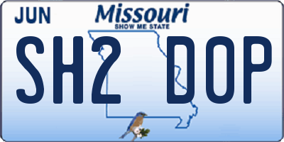 MO license plate SH2D0P