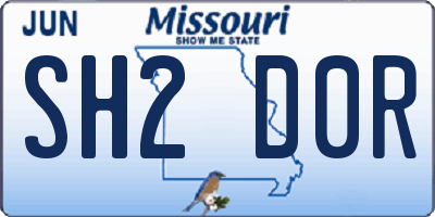 MO license plate SH2D0R