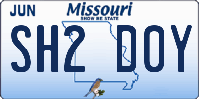 MO license plate SH2D0Y