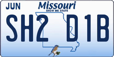 MO license plate SH2D1B