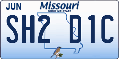 MO license plate SH2D1C