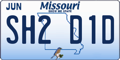 MO license plate SH2D1D