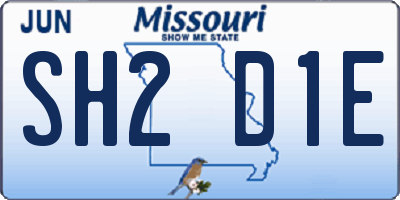MO license plate SH2D1E