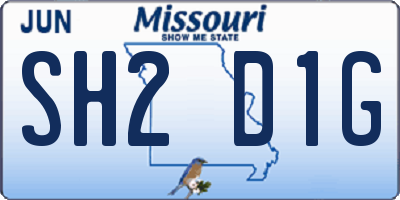 MO license plate SH2D1G