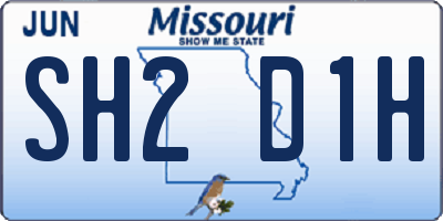 MO license plate SH2D1H