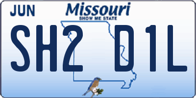 MO license plate SH2D1L