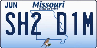 MO license plate SH2D1M