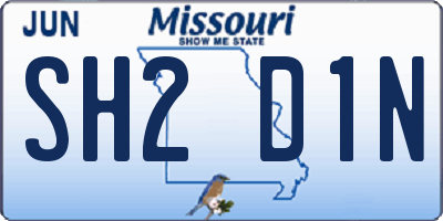 MO license plate SH2D1N