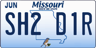 MO license plate SH2D1R