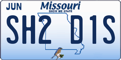 MO license plate SH2D1S