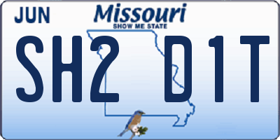 MO license plate SH2D1T