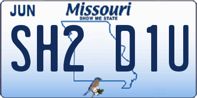 MO license plate SH2D1U