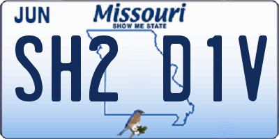 MO license plate SH2D1V