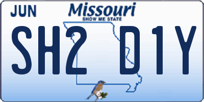 MO license plate SH2D1Y