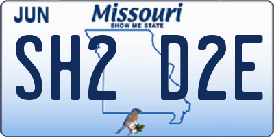 MO license plate SH2D2E