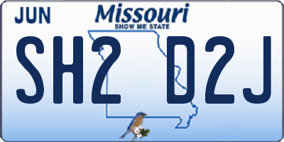 MO license plate SH2D2J