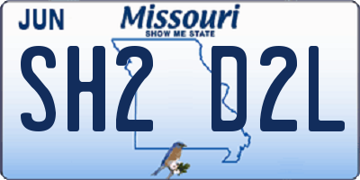 MO license plate SH2D2L