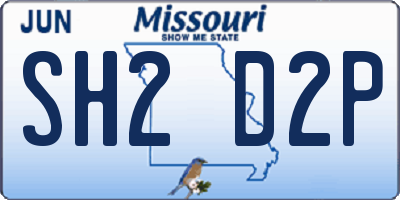 MO license plate SH2D2P