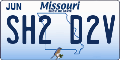 MO license plate SH2D2V
