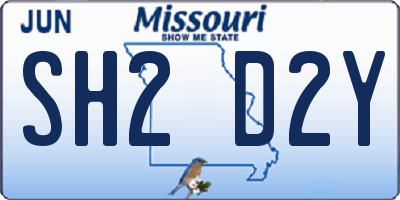 MO license plate SH2D2Y