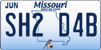 MO license plate SH2D4B