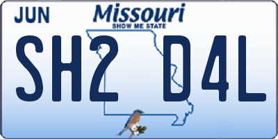MO license plate SH2D4L
