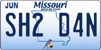 MO license plate SH2D4N