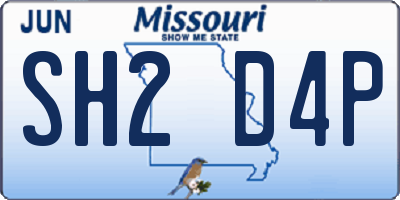 MO license plate SH2D4P