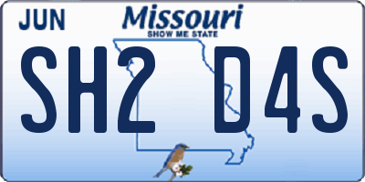 MO license plate SH2D4S